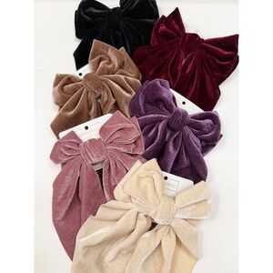 Coquette Large Velvet Ribbon Clip On Bows